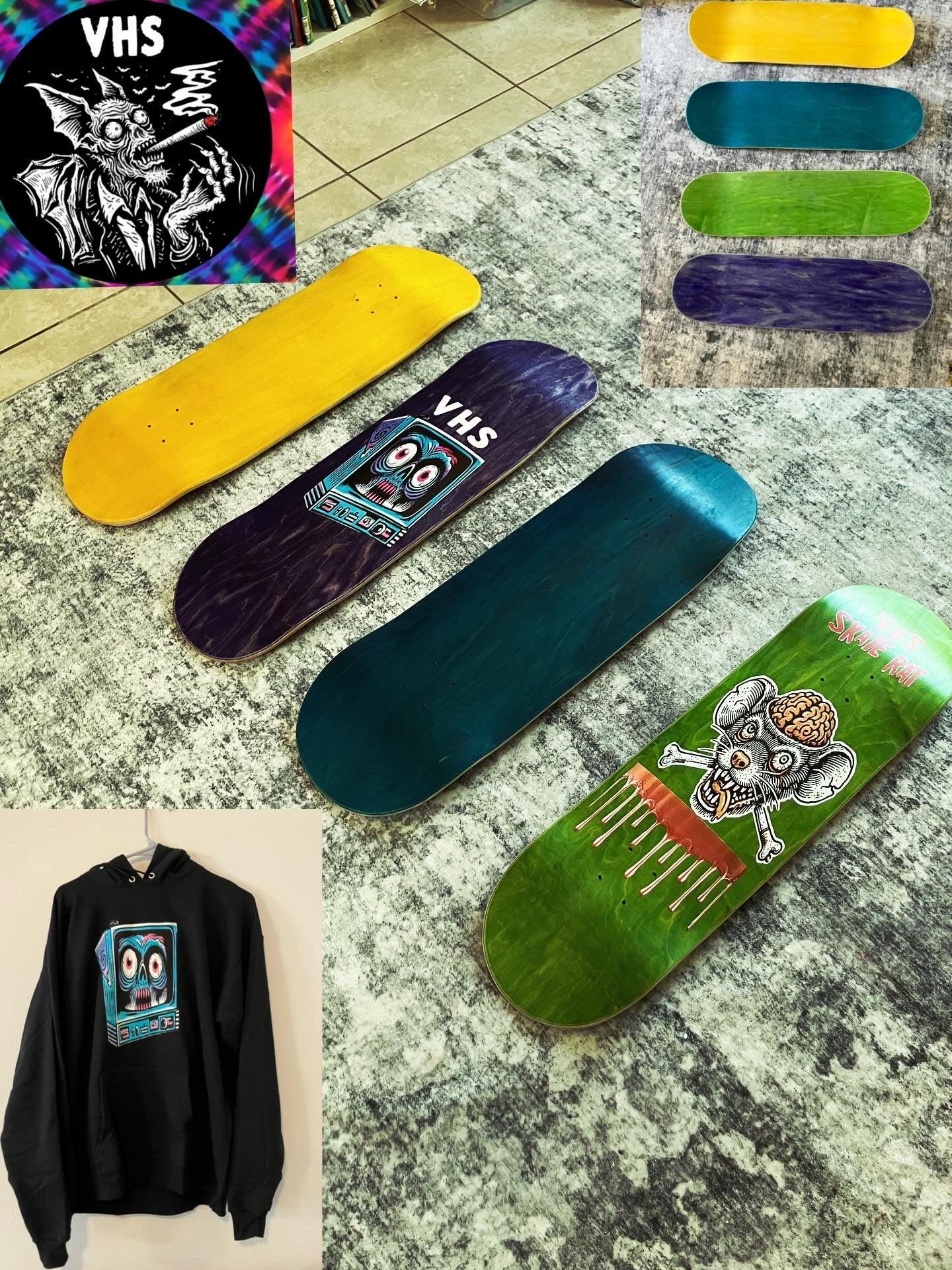 VIOLENTLY HIGH SHOP SKATEBOARD DECKS - 16 SHAPES AND VARIATIONS Premium SHAPED Skateboard Decks EGGS and more