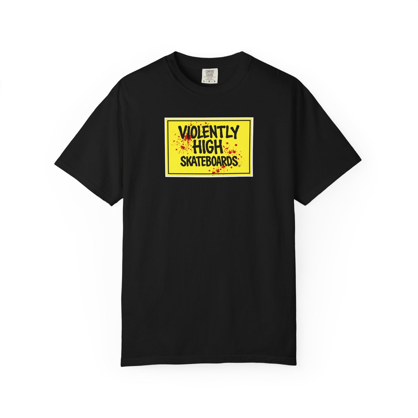 Violently High Skateboards T-Shirt — Retro Yellow Skate Logo Tee