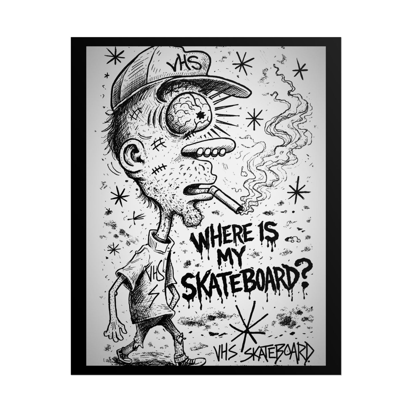 Skate Punk Poster — “Where Is My Skateboard?” Rolled Art Print