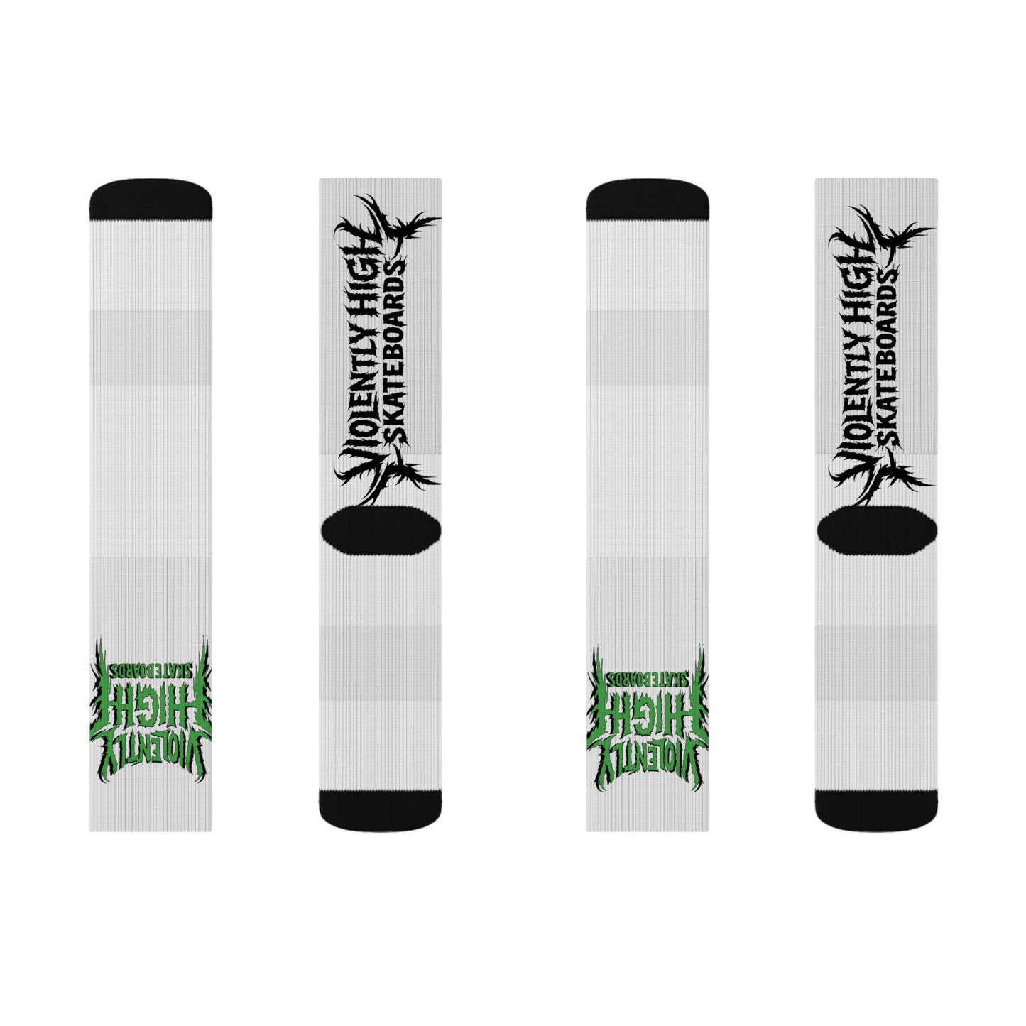 Violently High Skateboards logo Socks | Sublimation Socks