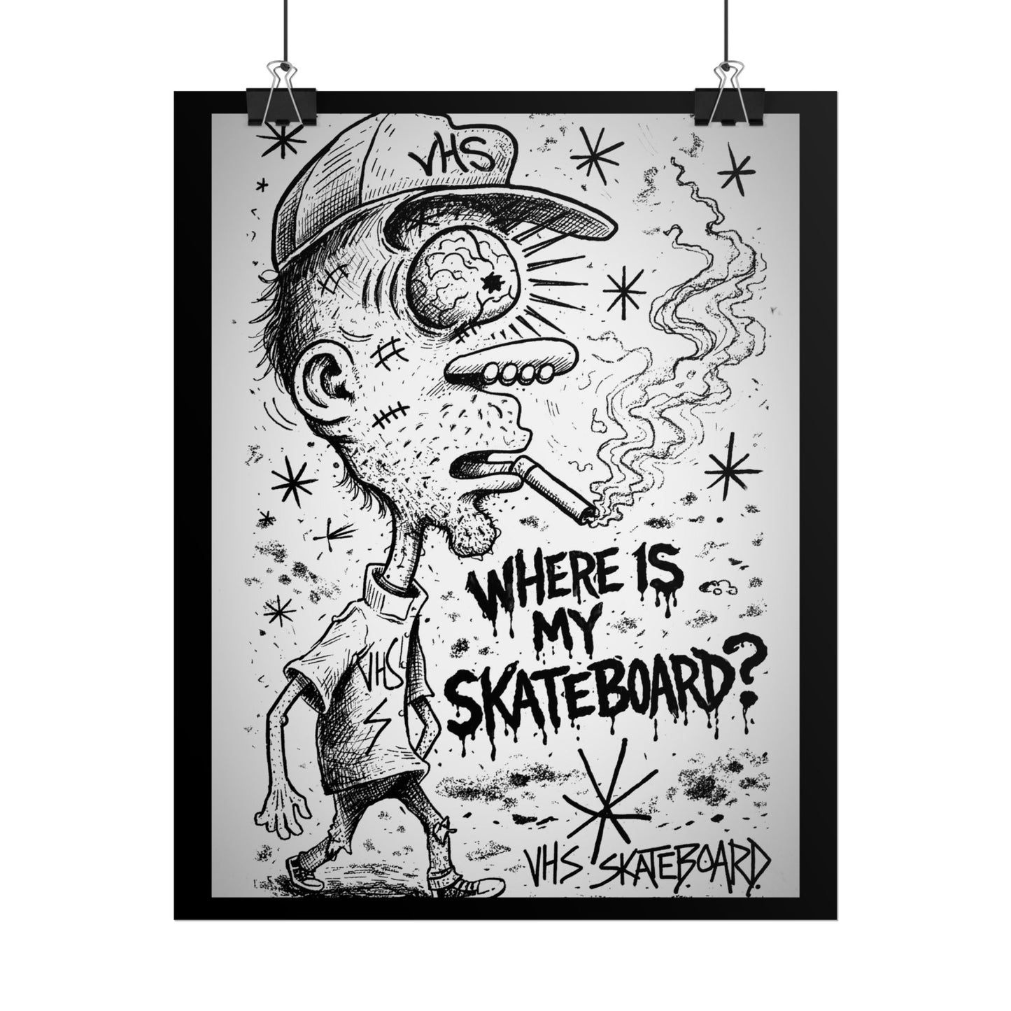 Skate Punk Poster — “Where Is My Skateboard?” Rolled Art Print