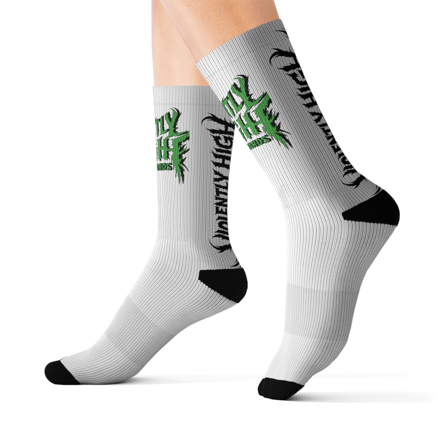 Violently High Skateboards logo Socks | Sublimation Socks