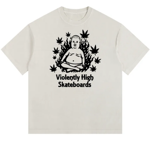 Big Bob Heavy weight tee shirt - Violently high skateboards ( Silk screened by hand )