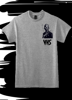 VHS gray short sleeve logo T SHIRT Zomble