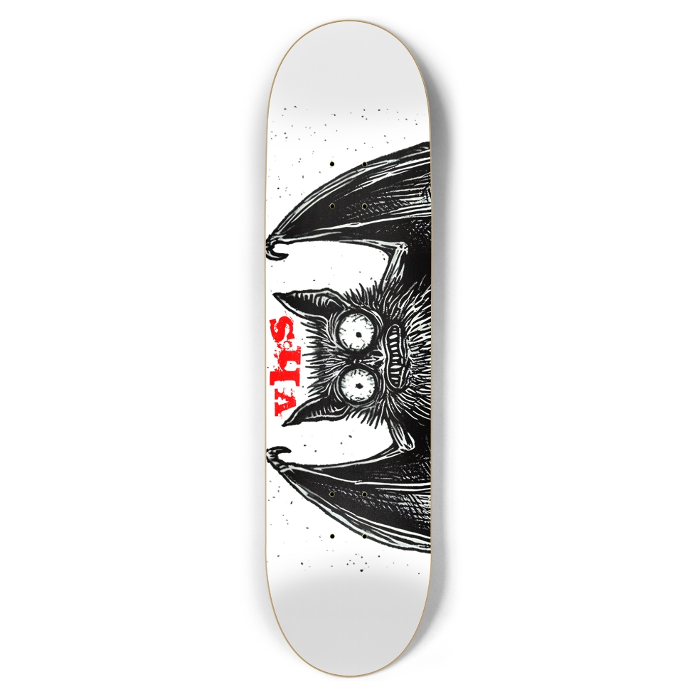 to much caffeine 8.50 popsicle horror skateboard deck, handcrafted maple"